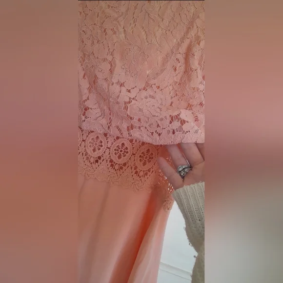 New with tags boo chiffon lace top skater dress in blush size 10  wedding brides - Picture 6 of 7